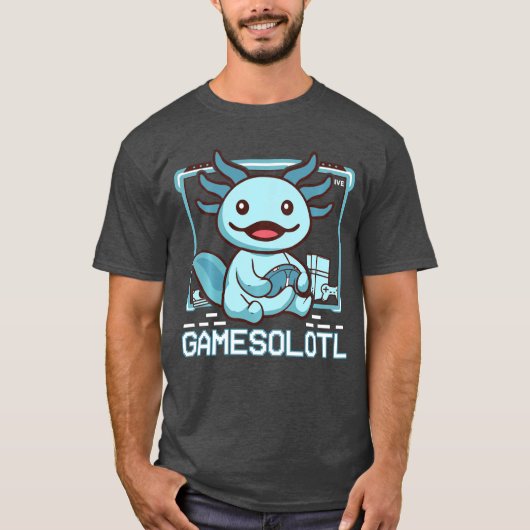 Boy Gamesolotl Axolotl Video Gamer Funny Gaming Ki T-shirt (Voorkant)