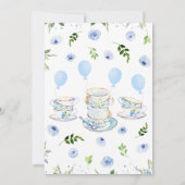 Boy Garden Tea Party Baby shower Kaart (Achterkant)