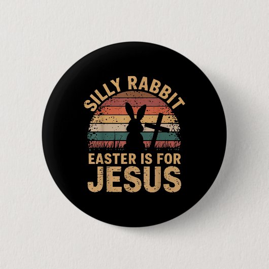 Boy Gekke Rabbit Easter is Jesus Funny Christelijk Ronde Button 5,7 Cm (Voorkant)