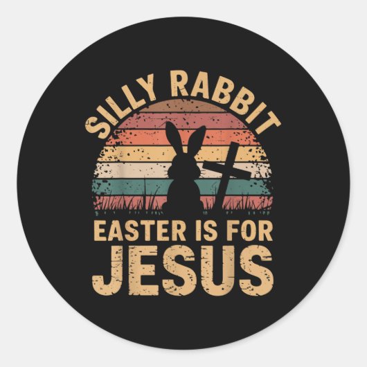 Boy Gekke Rabbit Easter is Jesus Funny Christelijk Ronde Sticker (Voorkant)