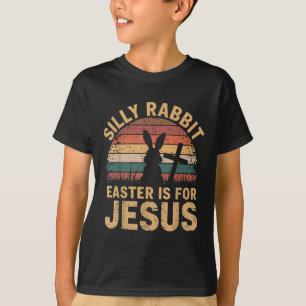 Boy Gekke Rabbit Easter is Jesus Funny Christelijk T-shirt