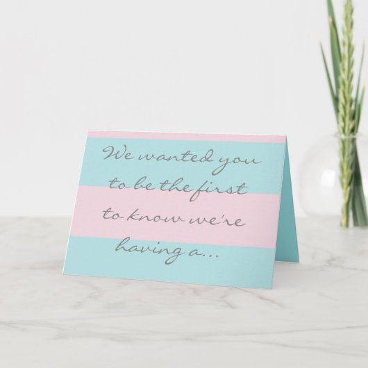 Boy gender reveal card aankondiging (Voorkant)
