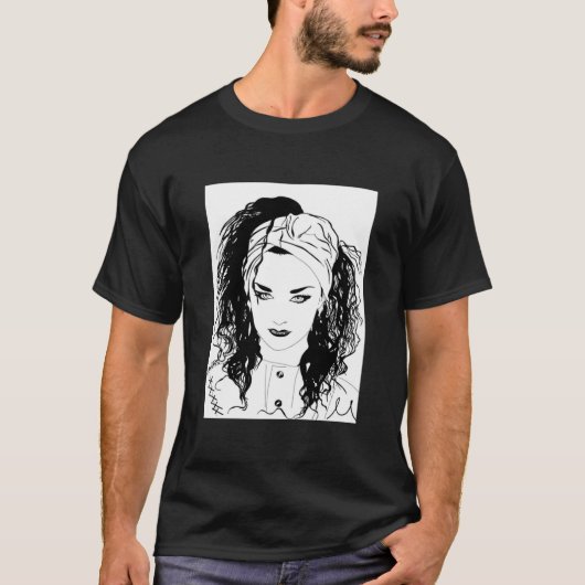 BOY GEORGE (zwart/wit); witte vers.) Klassieke T-S T-shirt (Voorkant)