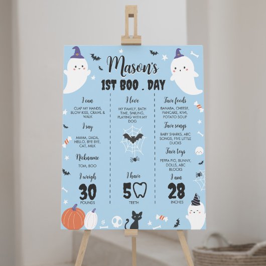 Boy Ghost 1e verjaardag Mijlpaal teken Poster