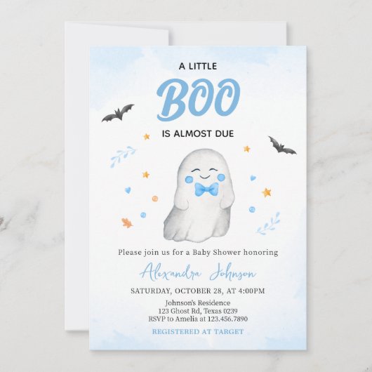 Boy Ghost Halloween Baby shower Kaart (Voorkant)