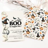 Boy Ghost Halloween Baby shower Little Boo Kaart