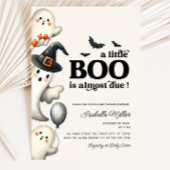 Boy Ghost Halloween Baby shower Little Boo Kaart