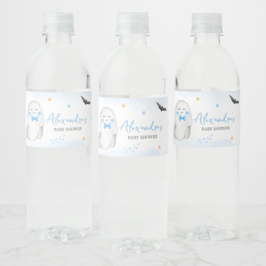 Boy Ghost Halloween Baby shower Waterfles Etiket (Flessen)