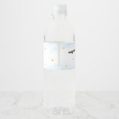 Boy Ghost Halloween Baby shower Waterfles Etiket (Achterkant)