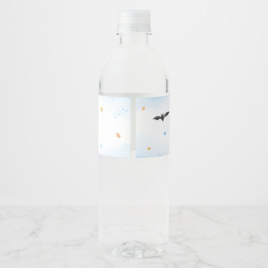Boy Ghost Halloween Baby shower Waterfles Etiket (Achterkant)