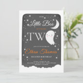 Boy Ghost Little Boo 2e verjaardagsfeestje Hallowe Kaart (Staand voorkant)