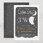 Boy Ghost Little Boo 2e verjaardagsfeestje Hallowe Kaart (Voorkant / Achterkant)