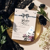 Boy Ghost Little Boo Floral Gothic Baby Shower  Kaart