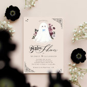 Boy Ghost Little Boo Floral Gothic Baby shower Kaart