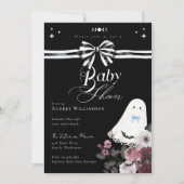 Boy Ghost Little Boo Floral Gothic Baby shower Kaart (Voorkant)