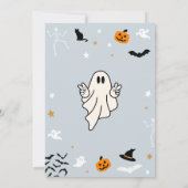 Boy Ghost Little Boo is hier het Halloween Baby sh Kaart (Achterkant)