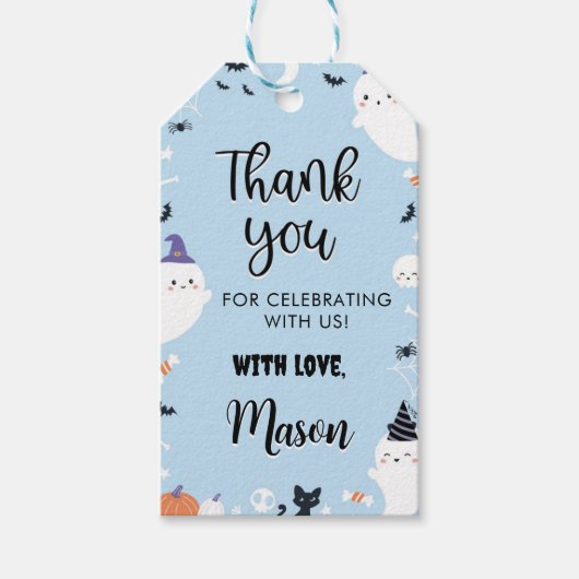 Boy Ghost Verjaardagsfeestje Bedankt Label Cadeaulabel (Voorkant)