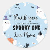 Boy Ghost Verjaardagsfeestje Ronde Sticker (Voorkant)