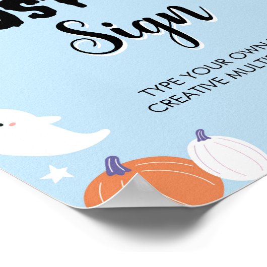 Boy Ghost Verjaardagsfeesttafel Teken Poster (Hoek)