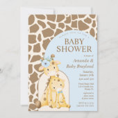 Boy Giraffe Baby shower Uitnodiging (Voorkant)