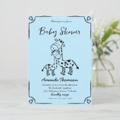 Boy Giraffe Hand getrokken baby shower Kaart (Staand voorkant)