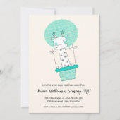 Boy Giraffe luchtballon eerste verjaardagsfeestje Kaart (Voorkant)