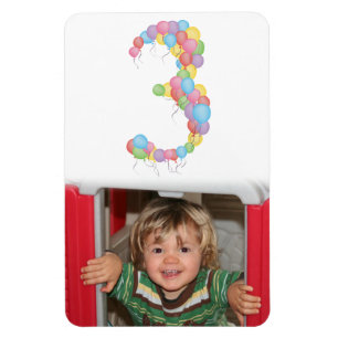 Boy Girl 3rd Birthday ballons Foto Magnet Magneet