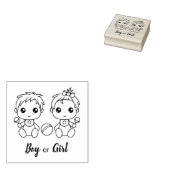 Boy Girl Baby shower Gender onthulling Rubberstempel (Gestempeld)