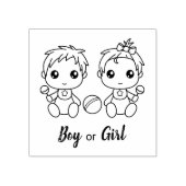 Boy Girl Baby shower Gender onthulling Rubberstempel (Afrduk)
