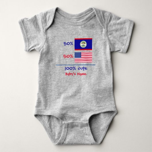 Boy Girl Belize Amerikaanse Baby Bodysuit (Voorkant)