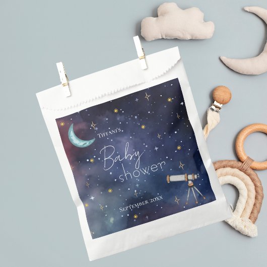 Boy Girl Celestial Sky Moon & Stars Baby Shower Bedankzakje