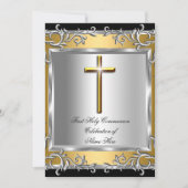 Boy Girl First Heilige Commune Silver Gold 2 Kaart (Voorkant)