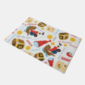 Boy Girl Fun White Party Pirate Pattern Deurmat (Schuin)