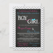 Boy Girl Joint Baby shower Invitation & Book Kaart (Voorkant)