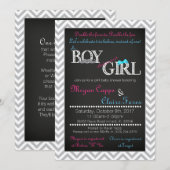 Boy Girl Joint Baby shower Invitation & Book Kaart (Voorkant / Achterkant)