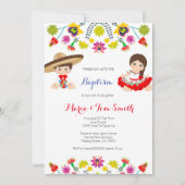 Boy Girl Siblings Christening Baptism Invitation Kaart (Voorkant)