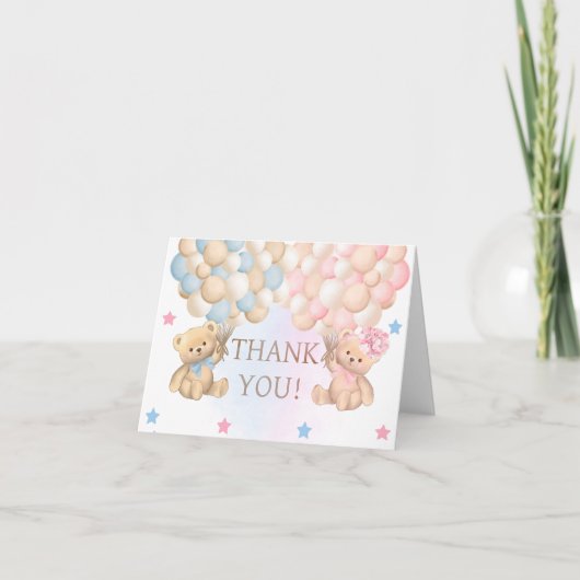 Boy Girl Twins Baby Shower Bedankkaart (Voorkant)