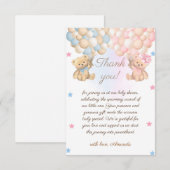 Boy Girl Twins Baby Shower Bedankkaart (Voorkant / Achterkant)