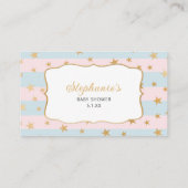 Boy Girl Twins Gold Stars-boekenkaart Informatiekaartje (Achterkant)