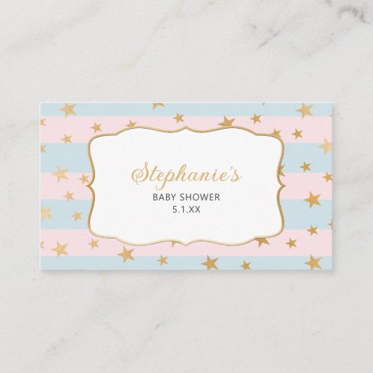 Boy Girl Twins Gold Stars-boekenkaart Informatiekaartje (Achterkant)