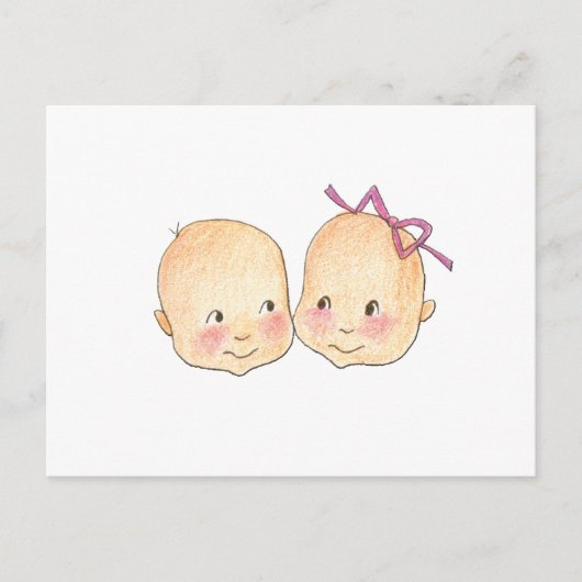 Boy Girl Twins Graphic Briefkaart (Voorkant)