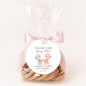 Boy Girl Twins Teddy Bear Baby shower Bedankjes Labels