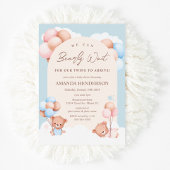 Boy Girl Twins Teddy Bear Baby shower Kaart
