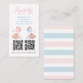 Boy Girl Twins Teddy Bear Baby shower Registry Informatiekaartje (Voorkant / Achterkant)