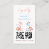 Boy Girl Twins Teddy Bear Baby shower Registry Informatiekaartje (Voorkant)