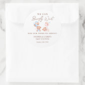 Boy Girl Twins Teddy Bear Baby shower Ronde Sticker (Tas)