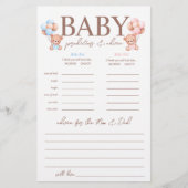 Boy Girl Twins voorspellingen Baby shower spel Flyer (Voorkant)