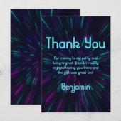 Boy Glow Party Dank je kaart (Voorkant / Achterkant)