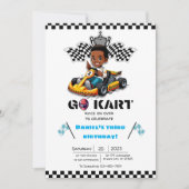 Boy Go-kart racing verjaardagsuitnodigingen Kaart (Voorkant)
