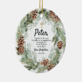 Boy Godfather Personalised Promise to Godchild Keramisch Ornament (Rechts)